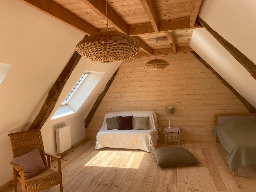 Postel nebo postele na pokoji v ubytování Gîte du Redondet