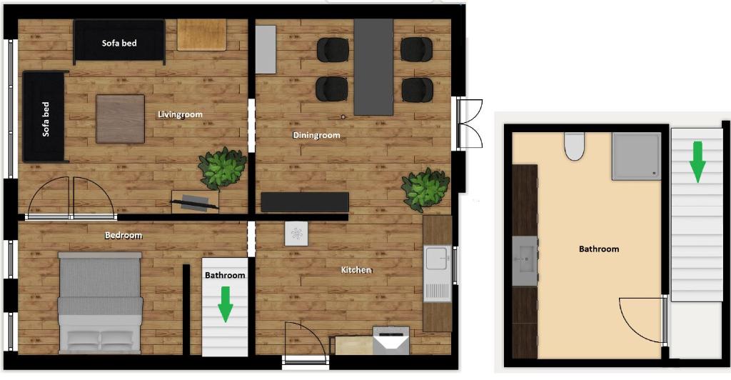 a floor plan of a small apartment at City House in Odense