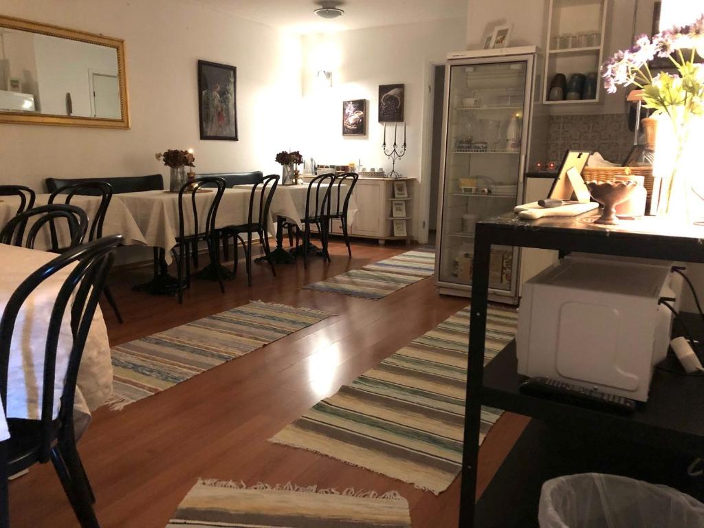 Posezení v ubytování Målkullorna Hostel