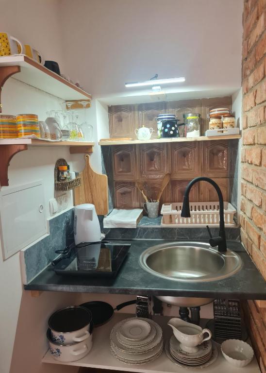 Kuchyň nebo kuchyňský kout v ubytování Soba tete Tile - Hiša ob gozdu