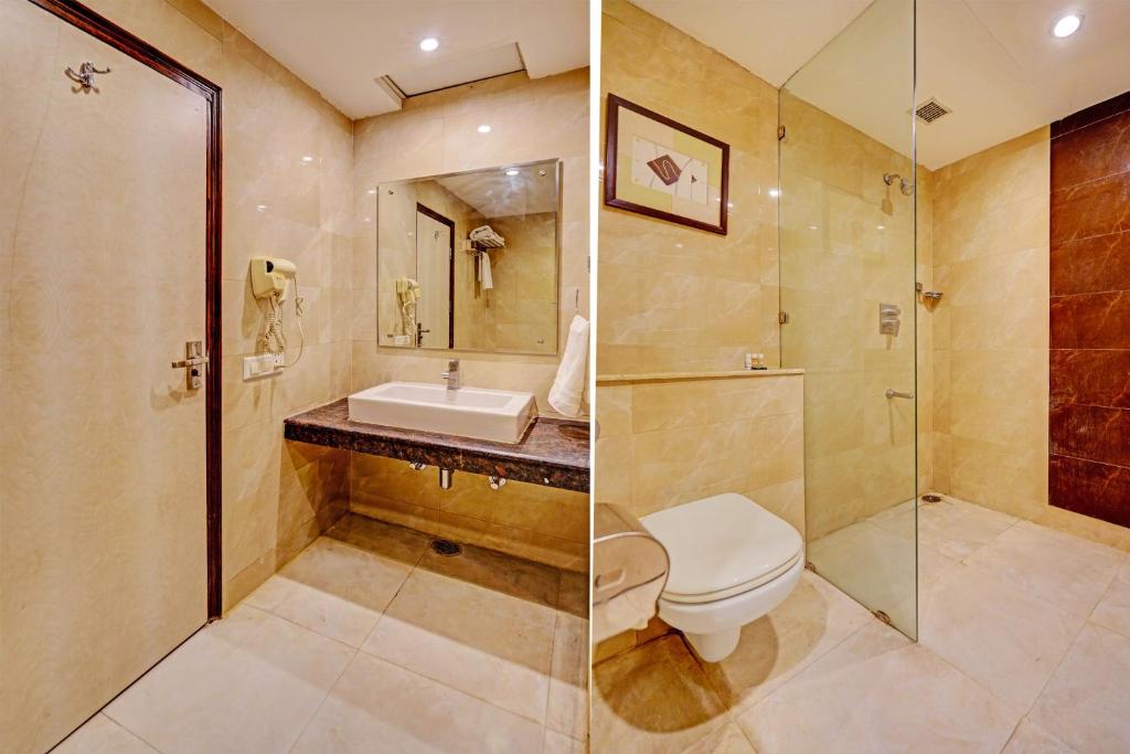 Koupelna v ubytování Hotel DSR TARK PLAZA NEAR IGI AIRPORT DELHI