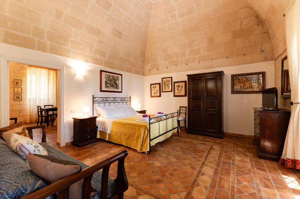 Postel nebo postele na pokoji v ubytování Agriturismo La Stornara