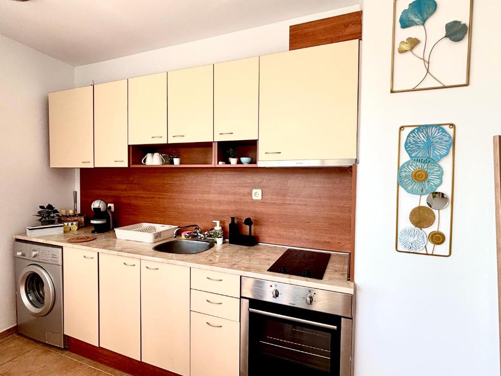 Køkken eller tekøkken på Sunny Paradise Apartment