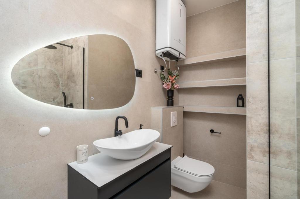 Koupelna v ubytování Apartmani Miranda