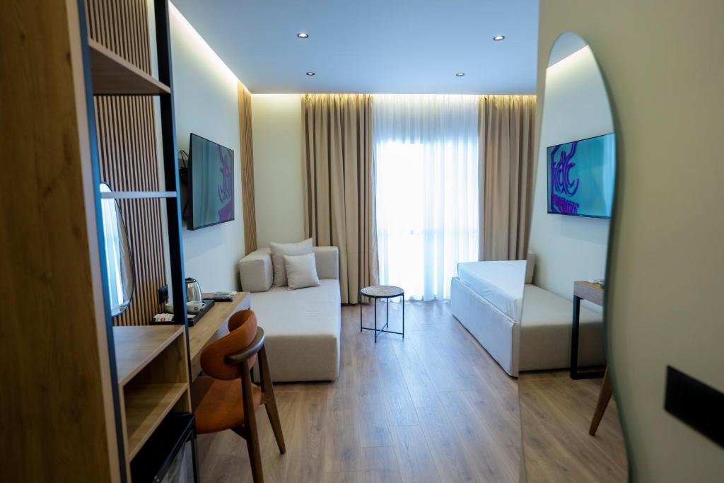 TV a/nebo společenská místnost v ubytování Rumar Hotel