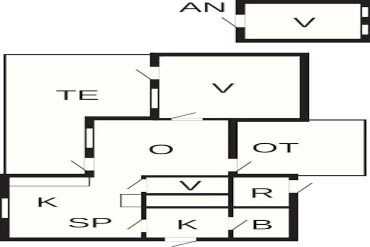 Půdorys ubytování 6 person holiday home in Spøttrup-By Traum