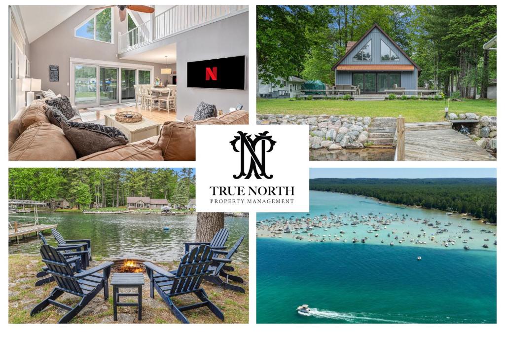 a collage of photos of a house and a lake at Gorgeous Torch River 3BDR Home Minutes to the Sandbar 8015 in Rapid City
