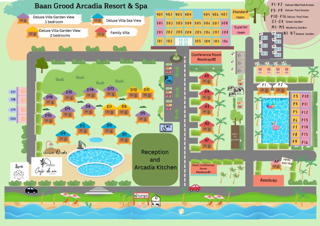 Půdorys ubytování Baan Grood Arcadia Resort & Spa