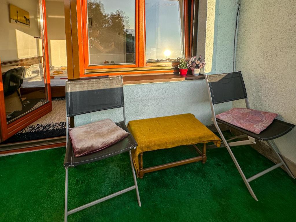 Posezení v ubytování Cozy room with a balcony