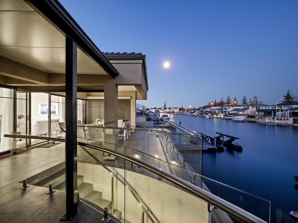 a view of a river from a building at Seaside Canal Home-spacious Family Retreat Jetty in Mandurah