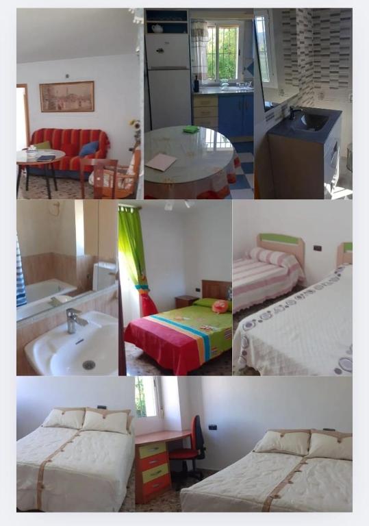 a collage of different pictures of a room at Cortijo Rural Buenavista Montefrio in Montefrío