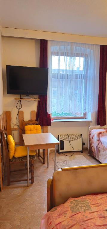TV a/nebo společenská místnost v ubytování Gasthaus Schmidt's