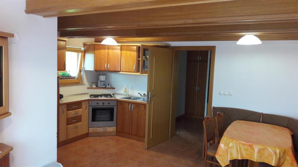 Kuchyň nebo kuchyňský kout v ubytování Tourist Farm Škrbina