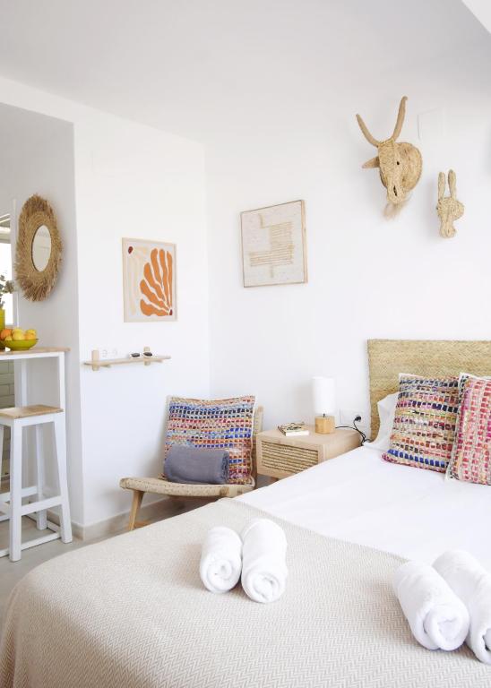 Postel nebo postele na pokoji v ubytování Apartamentos Strand Jávea