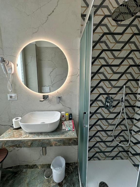 Koupelna v ubytování Hotel Lodi