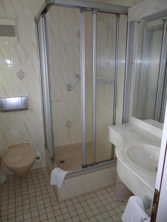 Koupelna v ubytování Hotel Adler
