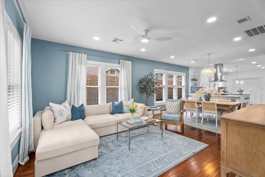 Χώρος καθιστικού στο The Blue Bungalow retreat