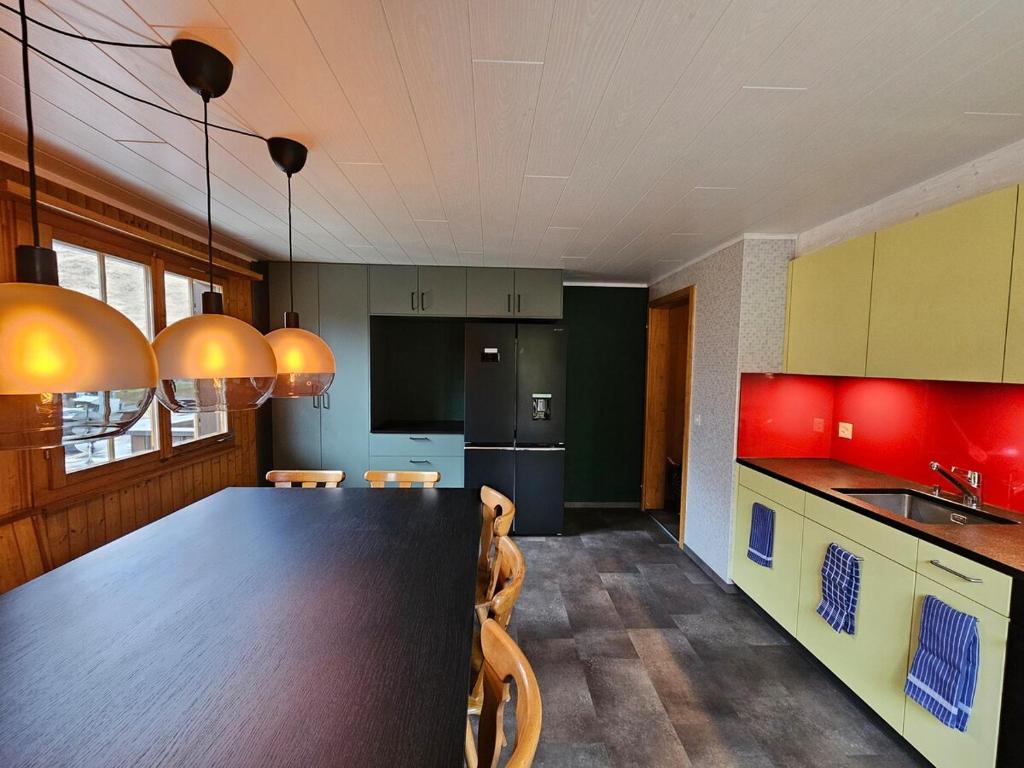 Kuchyň nebo kuchyňský kout v ubytování Chalet Gemsblick