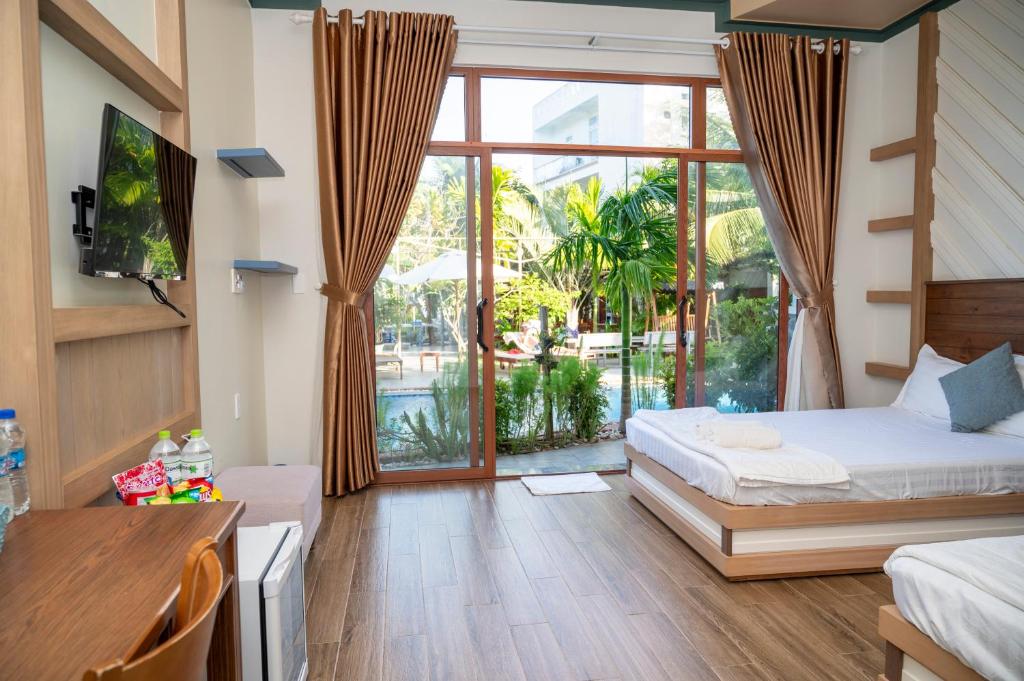 Giường trong phòng chung tại Gia An Hung Guest House