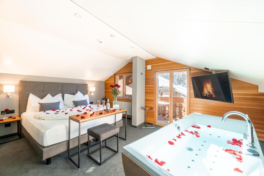 Ένα ή περισσότερα κρεβάτια σε δωμάτιο στο Hotel AMBiANCE