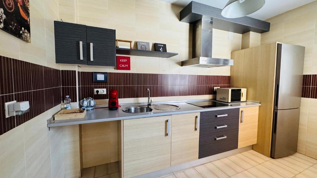 Kuchyň nebo kuchyňský kout v ubytování Apartamentos Alcazar de Baeza