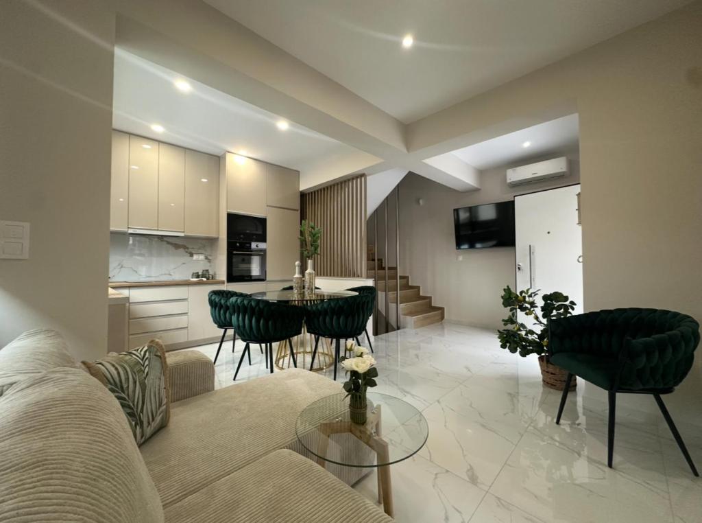 Χώρος καθιστικού στο AGORA luxury MAISONETTE