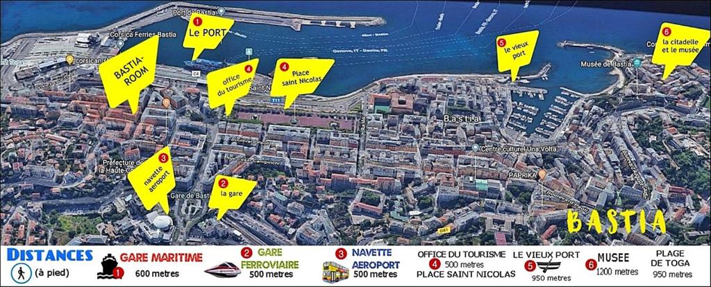 Nespecifikovaný výhled na destinaci Bastia nebo výhled na město při pohledu z bed and breakfast
