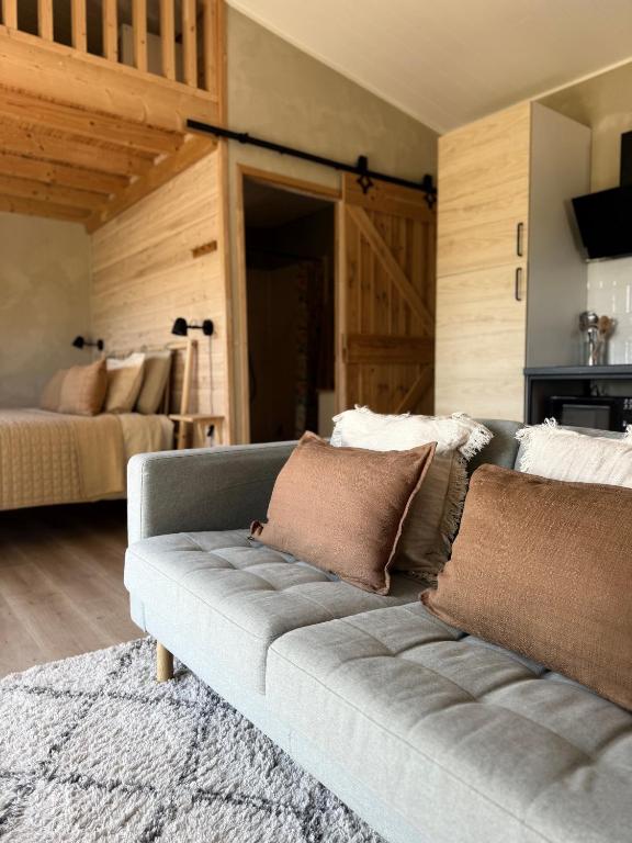 Posezení v ubytování Field View Cabin