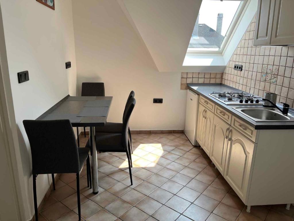 Kuchyňa alebo kuchynka v ubytovaní Apartment Gyenesdias 19