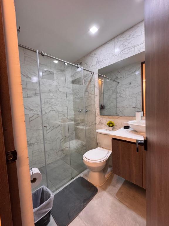 Koupelna v ubytování Hotel Jelt Aeropuerto