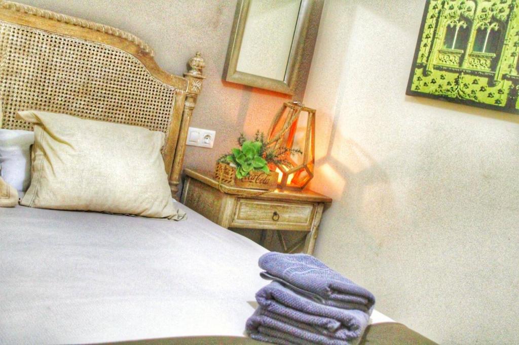Postel nebo postele na pokoji v ubytování Apartamentos Alcazar de Baeza