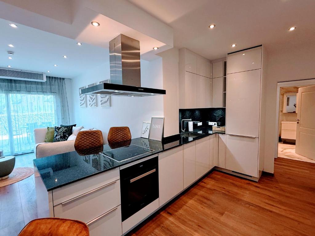 Η κουζίνα ή μικρή κουζίνα στο Ferienappartements DeLux Keutschach am See