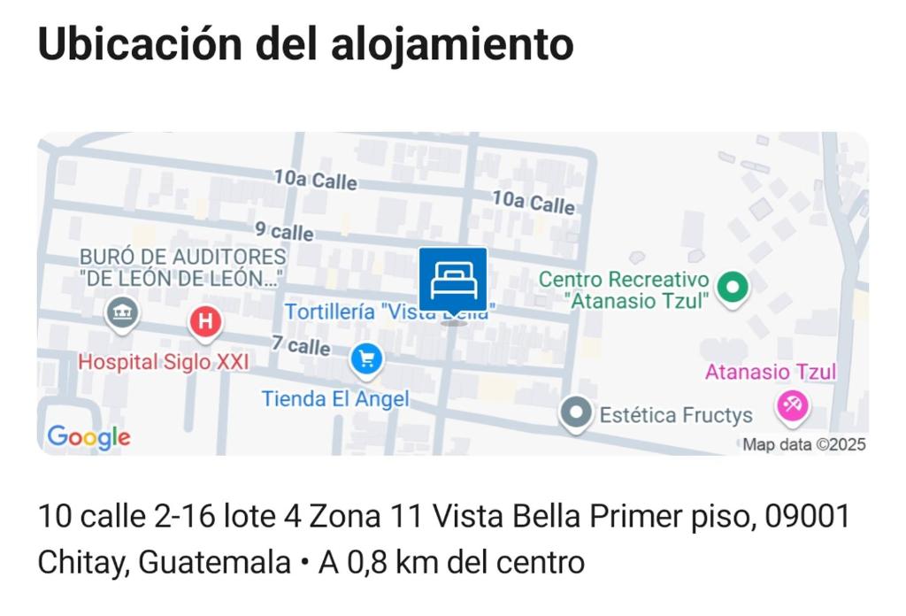 a screenshot of a cell phone with a map at Apartamento Luna Bella in Quetzaltenango