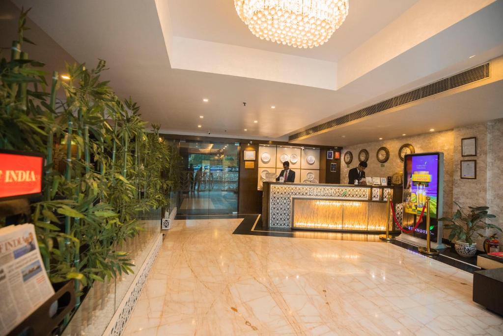 Vstupní hala nebo recepce v ubytování Ethnotel, Kolkata Airport