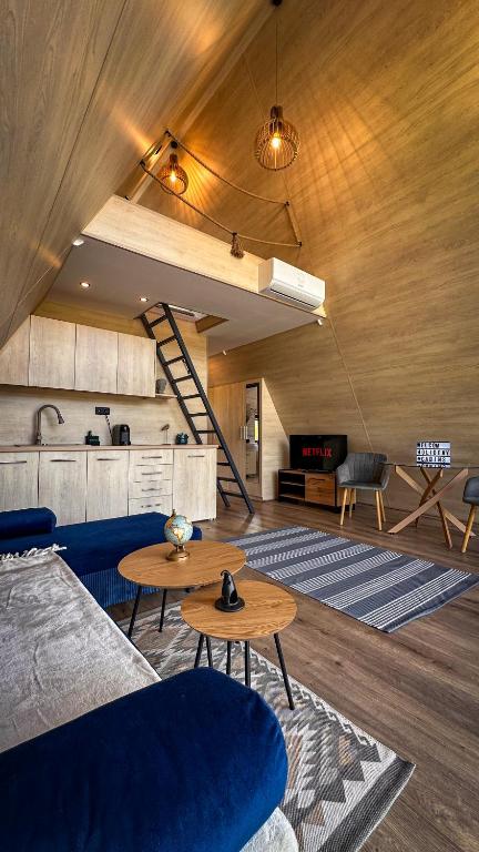 Posezení v ubytování Holiday Cabins