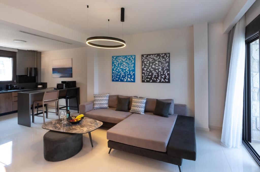 Posezení v ubytování Helios Blue Villas Kassandra