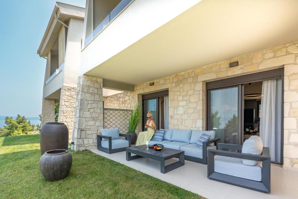 Posezení v ubytování Helios Blue Villas Kassandra
