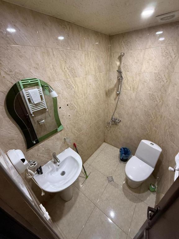 Koupelna v ubytování Hotel Svanseti