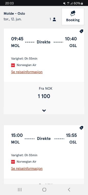 ein Screenshot eines Handy-Bildschirms, der die Anzahl der Angriffe zeigt in der Unterkunft Rom til leie kort avstand til natur og kjøpesenter in Molde