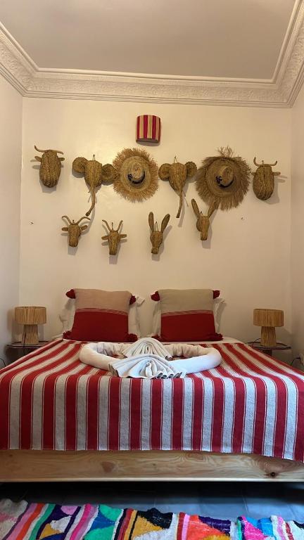 Postel nebo postele na pokoji v ubytování Riad EL BADI