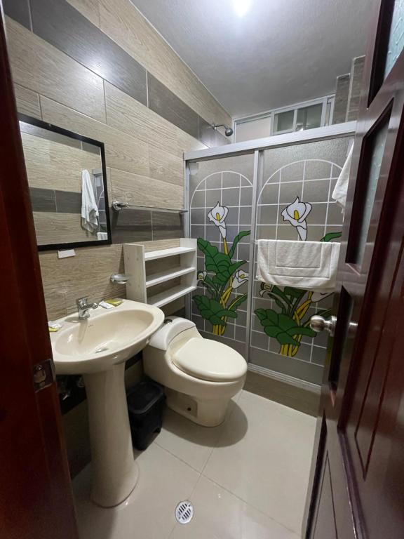 Koupelna v ubytování Hostal Balcon del Cielo