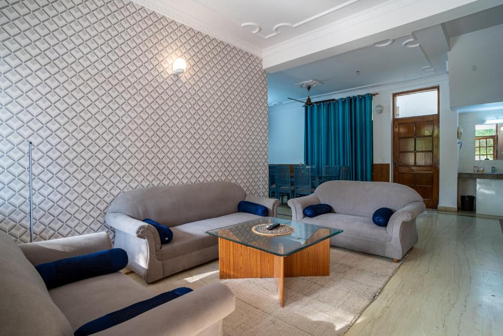 Posezení v ubytování Ganga Moksha Homestay