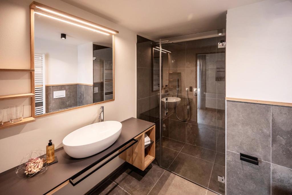 Koupelna v ubytování Appartement- und Wellnesshotel Winkler