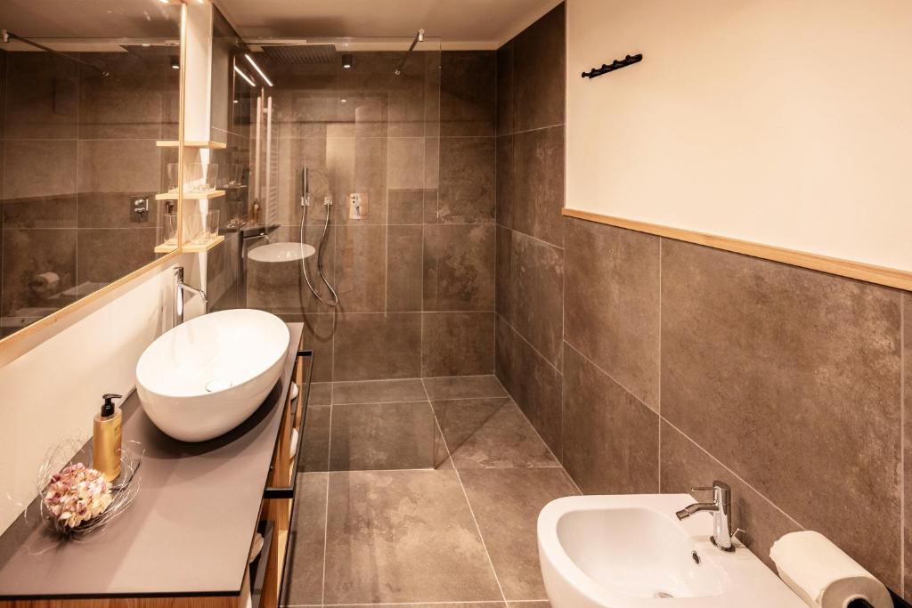 Koupelna v ubytování Appartement- und Wellnesshotel Winkler