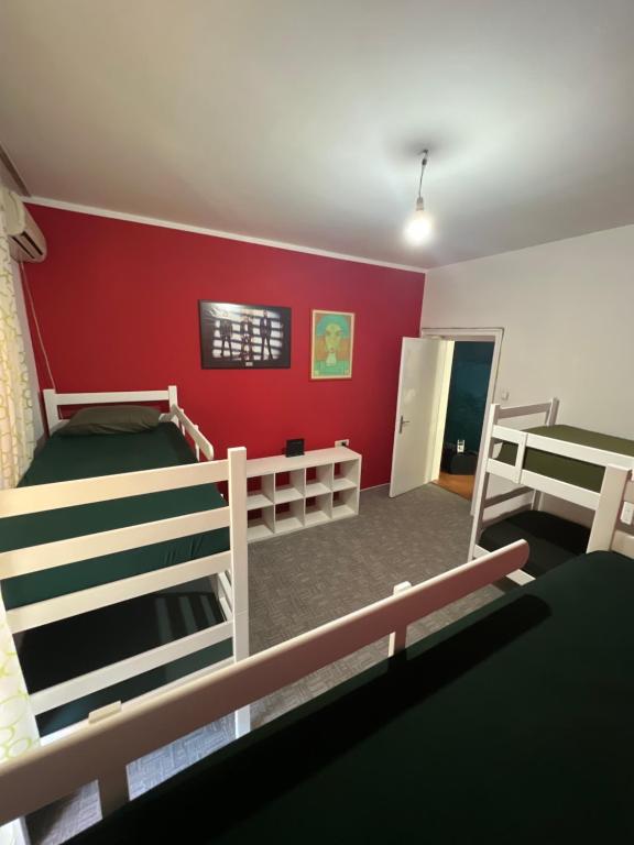 Postel nebo postele na pokoji v ubytování Amazon Hostel Podgorica