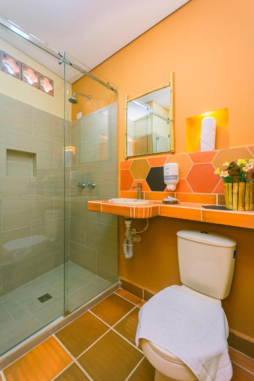 Koupelna v ubytování Hotel Bambu Guatape