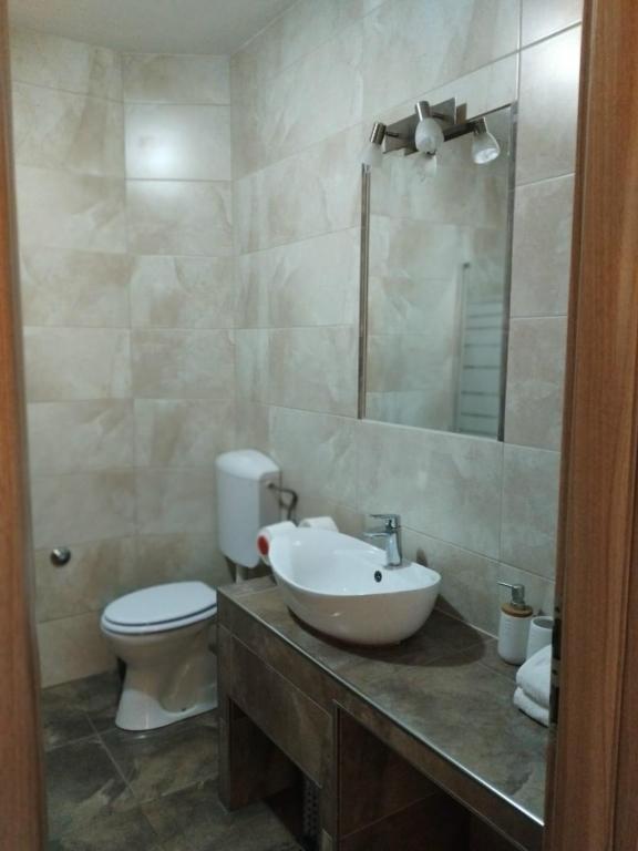 Koupelna v ubytování Apartments Karaman