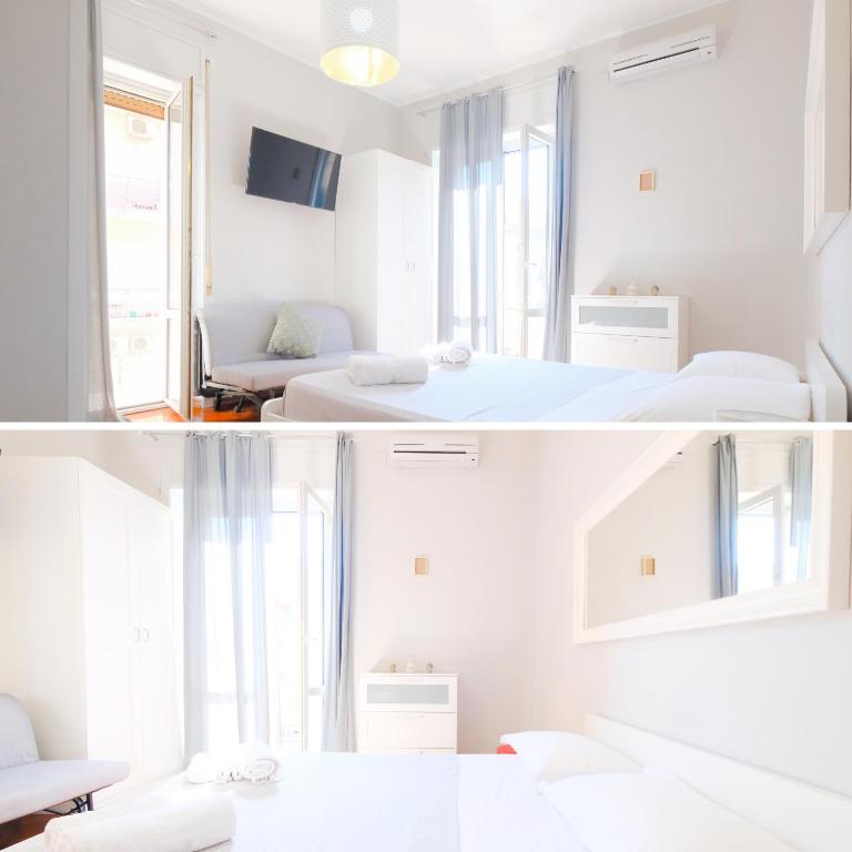 Posteľ alebo postele v izbe v ubytovaní Central Station and City Rooms Link "13 Apartment" Amalfi Coast , Salerno