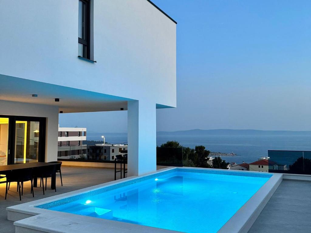 Modern Villa Ina with Heated Pool & Sea View in Makarska