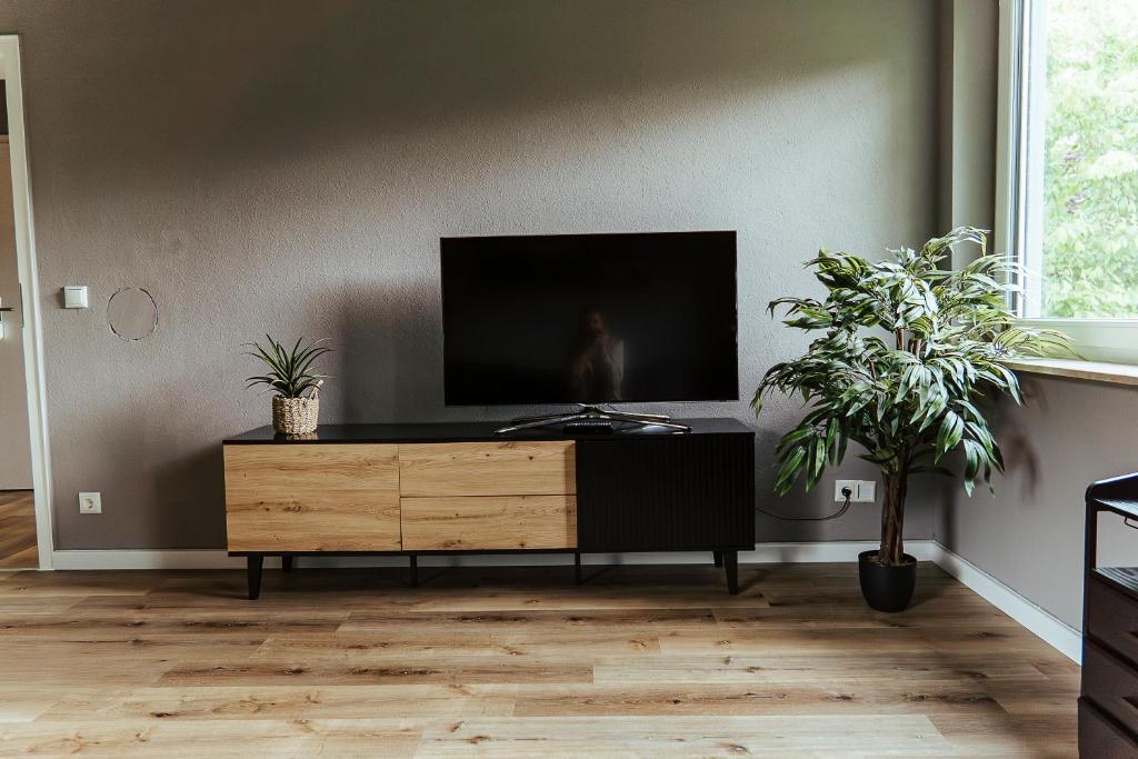 TV a/nebo společenská místnost v ubytování Proud-Apartments Gießen
